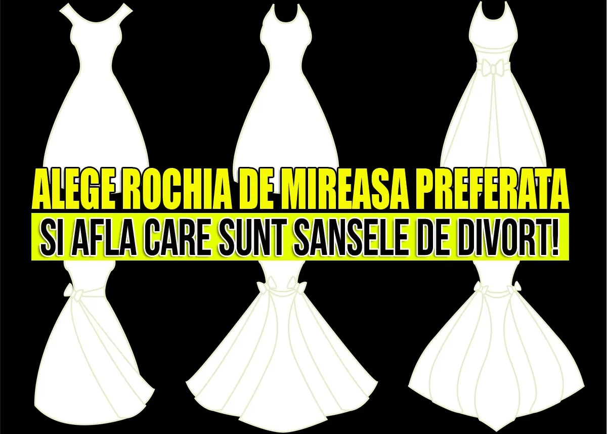 Alege o rochie de mireasă și află care sunt șansele tale de divorț, în procente!