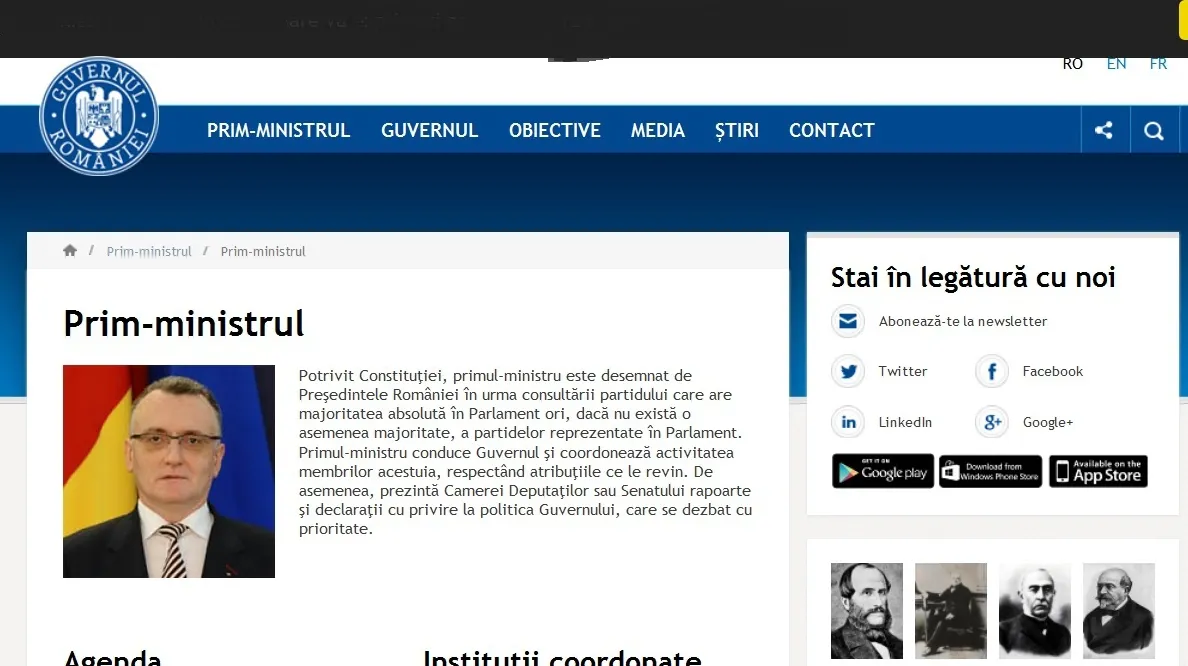 Ponta, mazilit de pe site-ul Guvernului. Sorin Cîmpeanu, premier în continuare în online