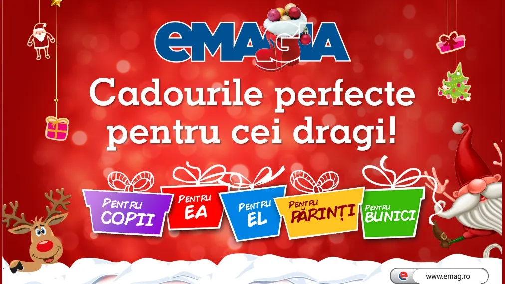eMAG – Top 10 cele mai tari cadouri pe care le poți face de Crăciun