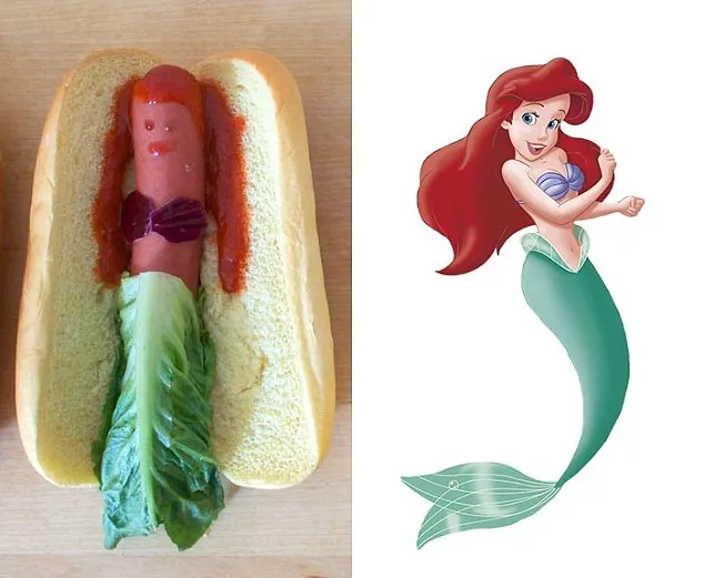 Prințesele Disney au fost transformate în hot-dog. Imaginile au ajuns virale pe Internet