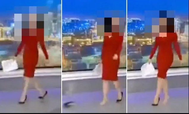 Gafă memorabilă în direct, la tv. A mers desculță, într-un picior, până la pupitrul știrilor