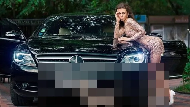 A vrut să-și facă o poză sexy pe capota unei mașini. Detaliul de care nu a ţinut seamă. Toţi au râs!