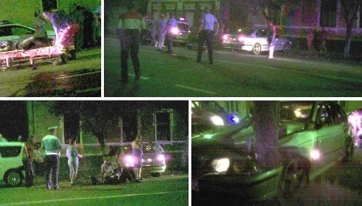 Un BMW s-a turtit de un copac, după ce se izbise de două maşini
