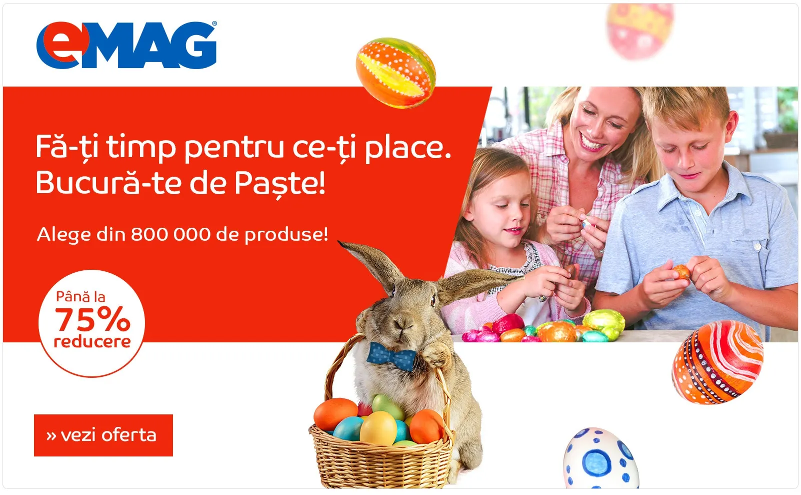 eMAG a dat drumul promotiilor de Paste! Reduceri de 75% la mai multe produse
