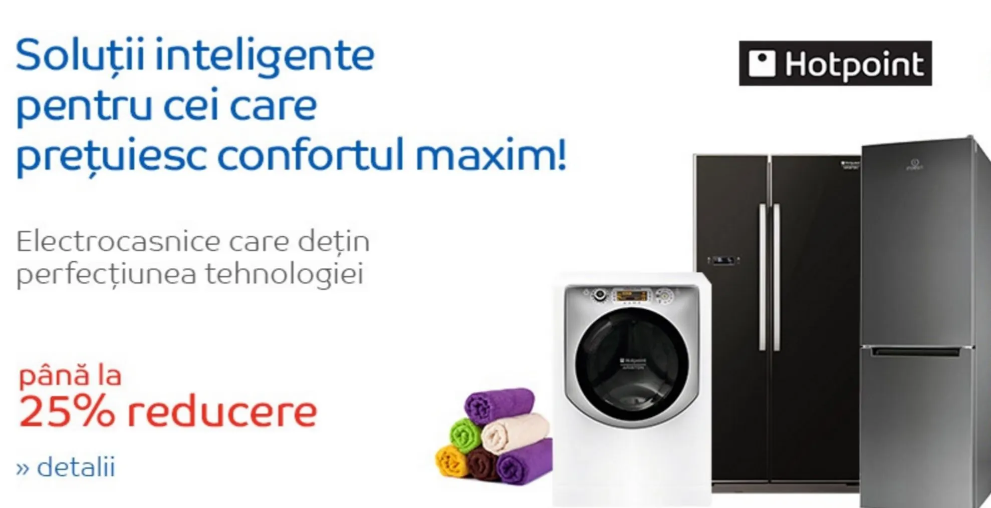 eMAG – Preturi foarte avantajoase pentru frigidere si masini de spalat rufe de la Hotpoint si Indesi
