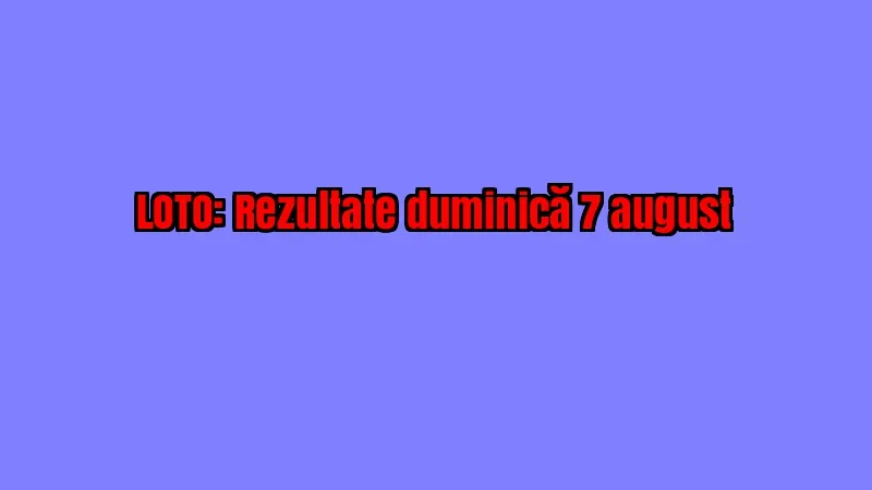 LOTO, LOTO 6 din 49, LOTO 6/49. REZULTATE: numerele câștigătoare, duminică 7 august