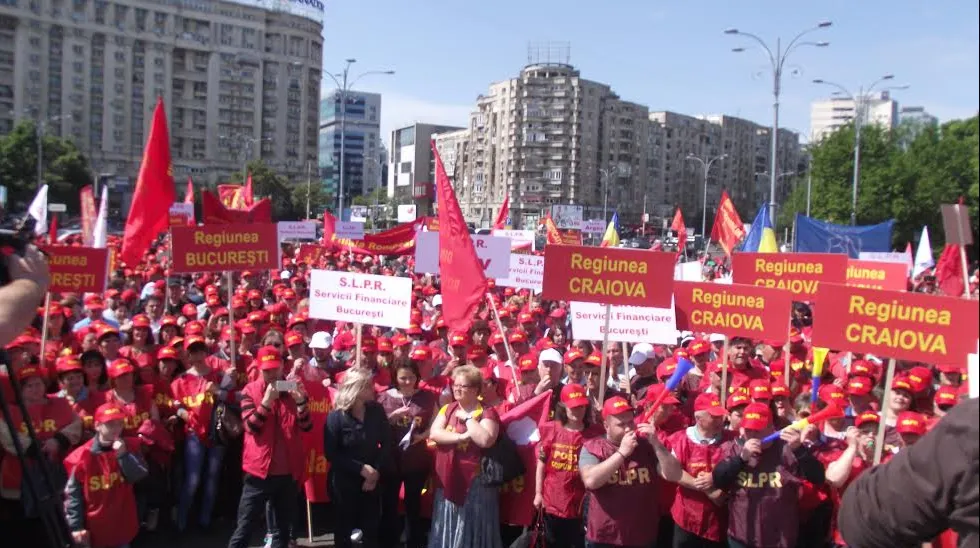 Acțiune de protest a poștașilor în Capitală și în țară! 3.000 de sindicaliști au ieșit în stradă