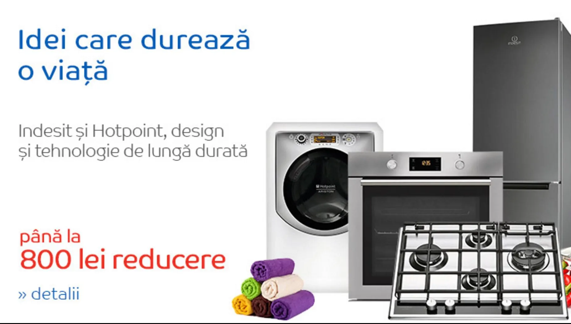 eMAG – Promotie cu reduceri mari pentru electrocasnicele produse de Hotpoint si Indesit