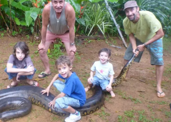 Câtă inconştienţă! Au obligat copiii să stea cu fundul pe o anaconda vie. Ce a urmat e GROAZNIC