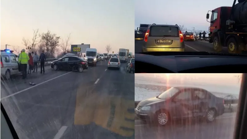 Accident cu 4 maşini implicate, în apropiere de Piteşti