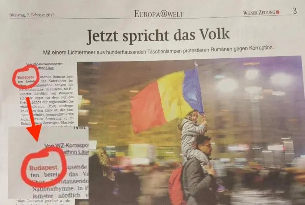 Gafă de proporţii a jurnaliştilor din Austria. Bucureştiul a devenit iar "Budapesta"