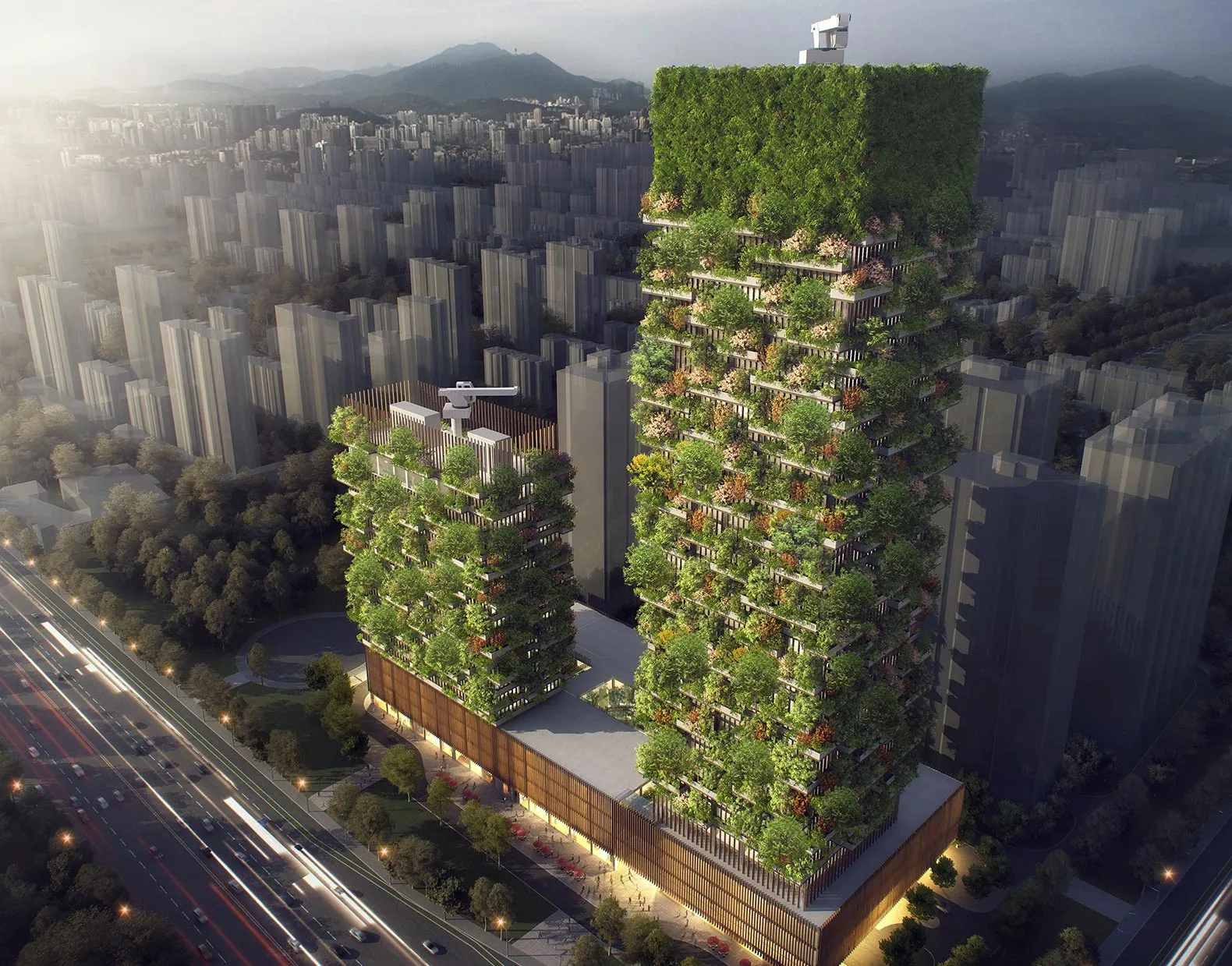 Cum arată prima pădure verticală din China. Copacii vor merge până la 200 de metri altitudine