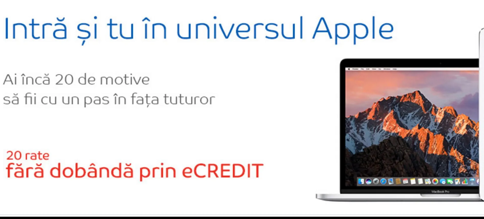 eMAG – Universul Apple – 20 de rate fara dobanda pentru iPhone, iPad, MacBook sau Apple Watch