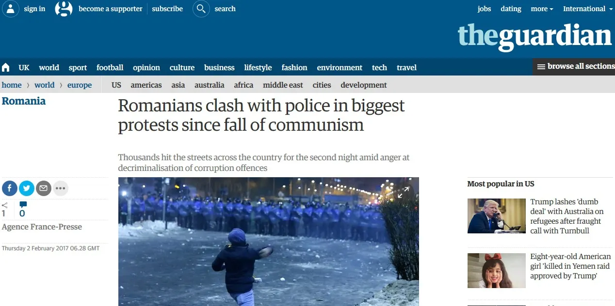 Ce scrie presa internațională după protestele uriașe de miercuri seară din România