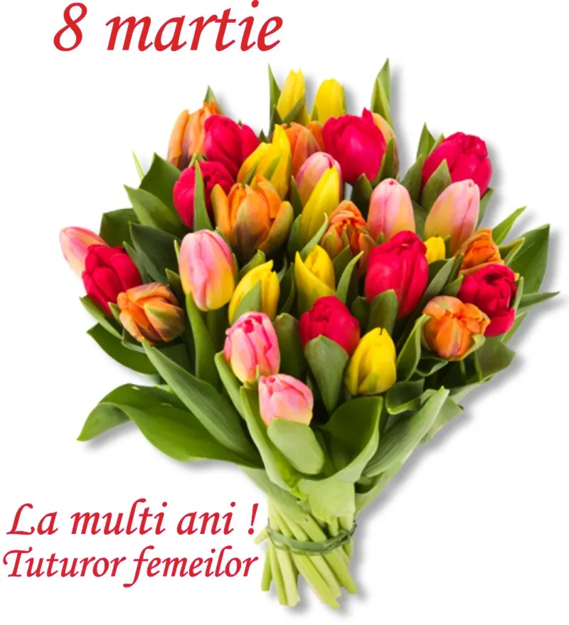 Felicitări de 8 Martie. Felicitări frumoase cu flori de Ziua Femeii: La mulţi ani de 8 martie!