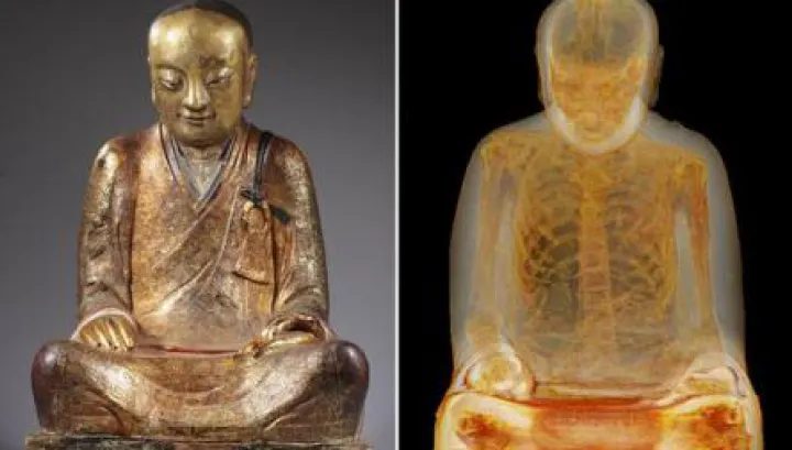 Ce s-a descoperit în INTERIORUL unei statui a lui Buddha - se vede doar la raze X şi e UIMITOR!