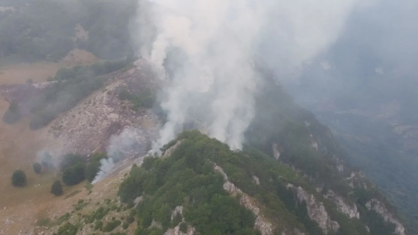 Incendiu MASIV în parcul naţional Domogled, din Mehedinţi. Peste 10 hectare, afectate