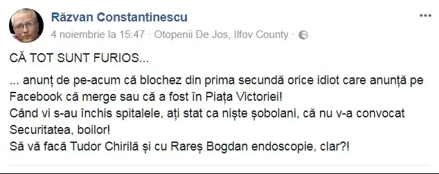 Medic din Iaşi, furios pe protestatari: "Să vă facă Rareş Bogdan şi Tudor Chirilă endoscopie"