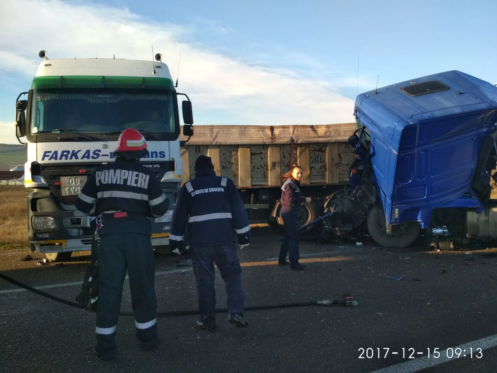 Accident grav între o cisternă și o basculantă în județul Constanța