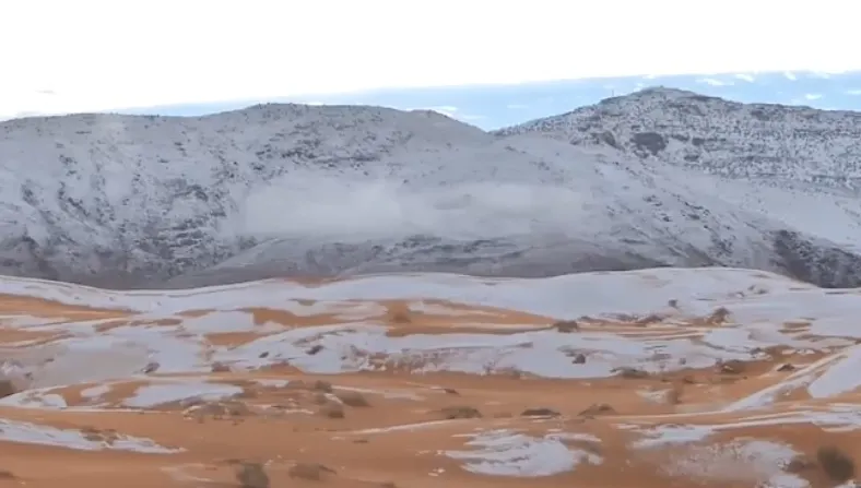 A nins în Sahara, prima dată în ultimii 37 de ani. Imagini fabuloase