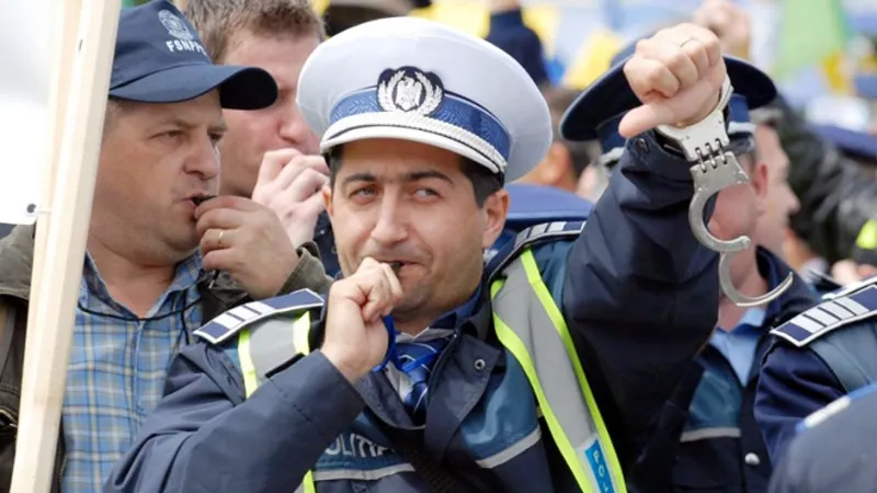 Unii poliţişti, la proteste, în faţa MAI. Alţii, premiaţi de Carmen Dan