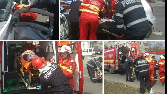 O femeie însărcinată a fost implicată într-un grav accident, în Arad