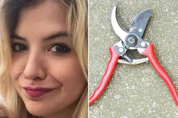 Bomba sexy şi-a ieşit din minţi şi a sărit cu foarfecele de grădină pe partener. Efectul, îngrozitor