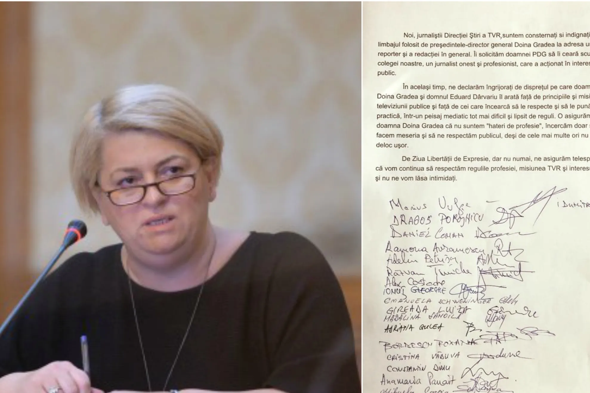 Jurnaliştii TVR contratacă în scandalul "cap de porc"! Ce-i cer Doinei Gradea
