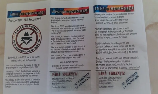 Miting PSD. Pliantul pe care l-au găsit oamenii în cutiile poştale, chiar înainte de protest
