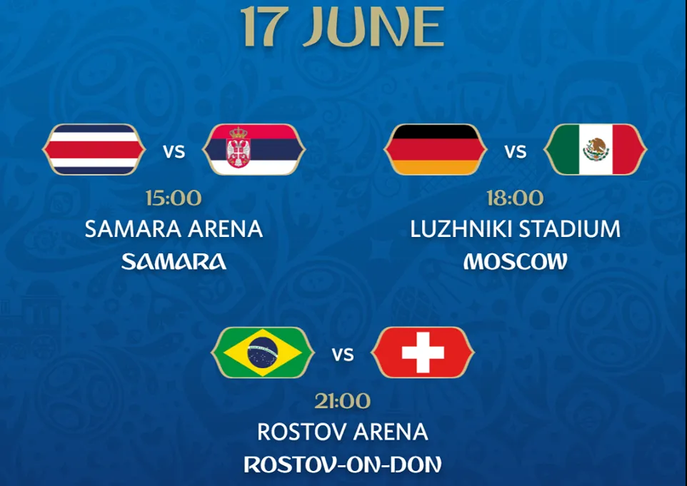 Campionatul Mondial de Fotbal din Rusia! Meciurile zilei de duminică, 17 iunie 2018