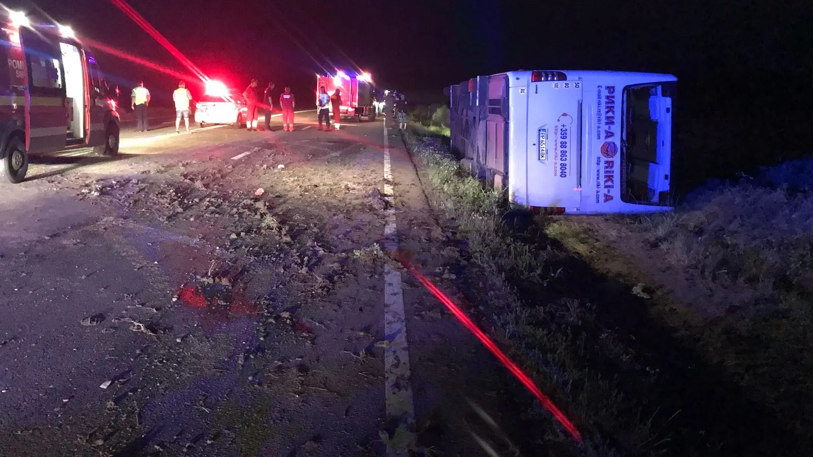 Accident grav în Constanţa: Un autocar cu 60 de persoane, între care 49 de copii, s-a răsturnat
