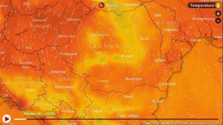 Un val de caniculă extremă lovește Europa zilele viitoare. Când ajunge în România