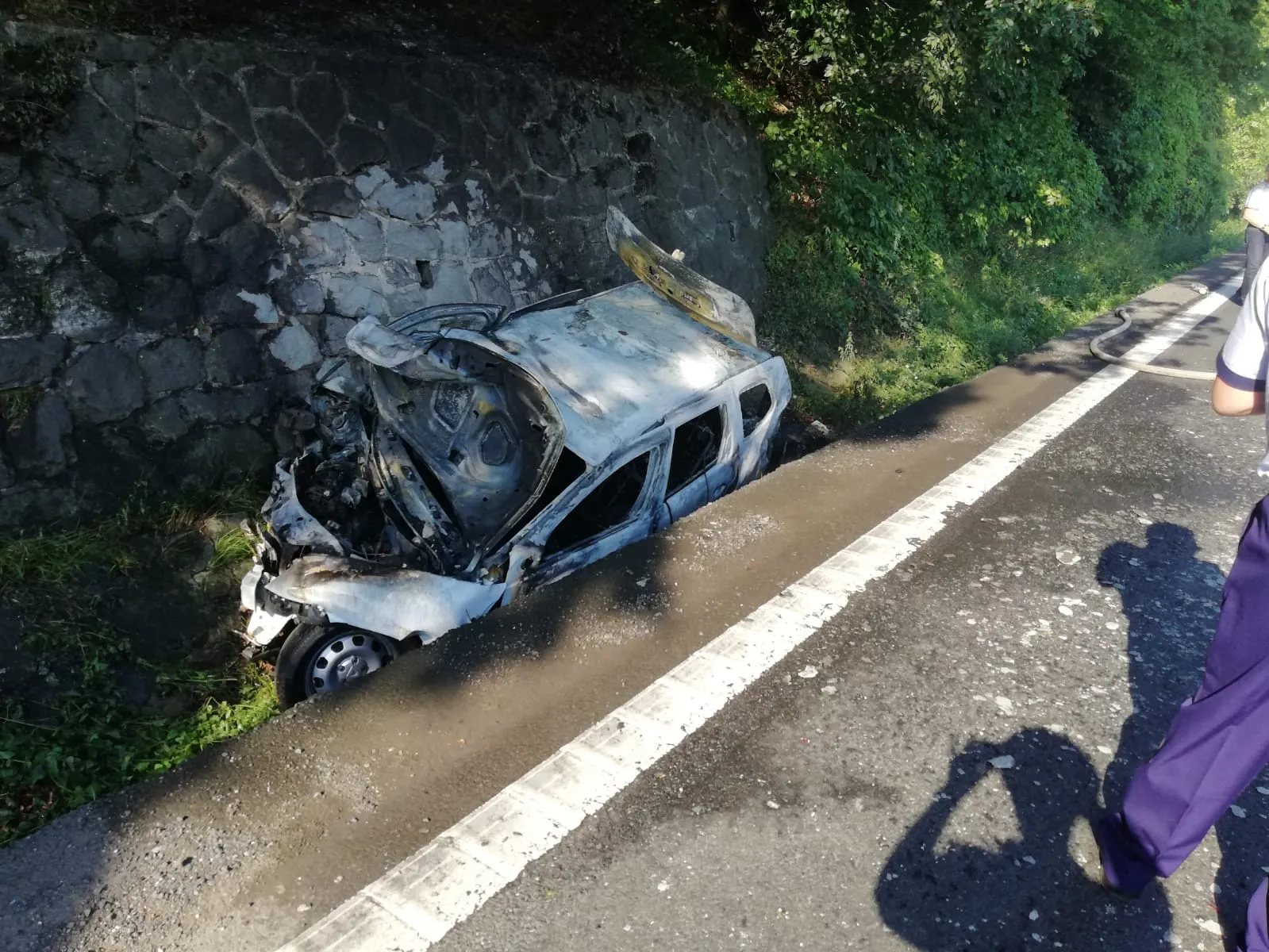 Groaznic accident pe DN7: 5 răniți, inclusiv 2 copii. O mașină a luat foc