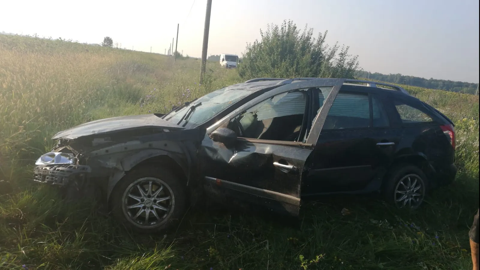 S-a răsturnat cu mașina în timp ce evita o vulpe!
