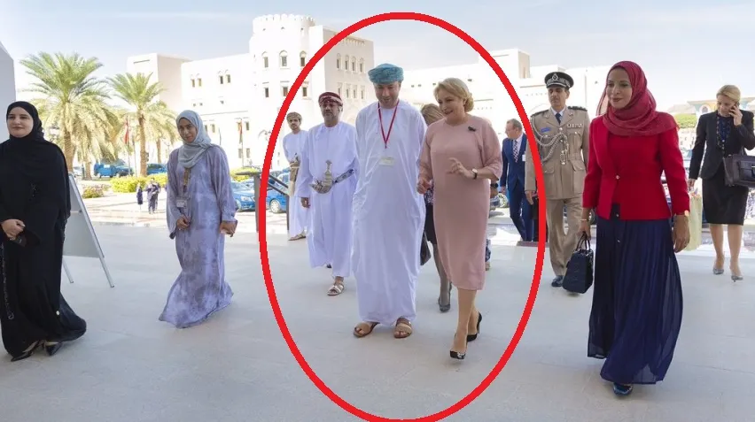 Între timp, în Sultanatul Oman... doamna Dăncilă mai face turul unui muzeu FOTO