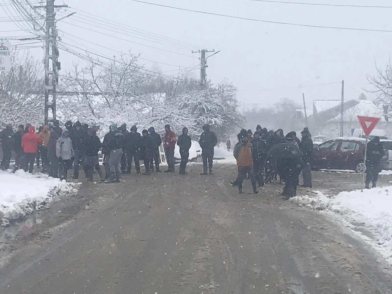 A doua zi de răscoală, la Rusăneşti-Olt. Motivul: pesta porcină. FOTO