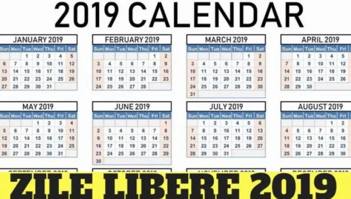 Zile libere 2019. Ghinion mare pentru români