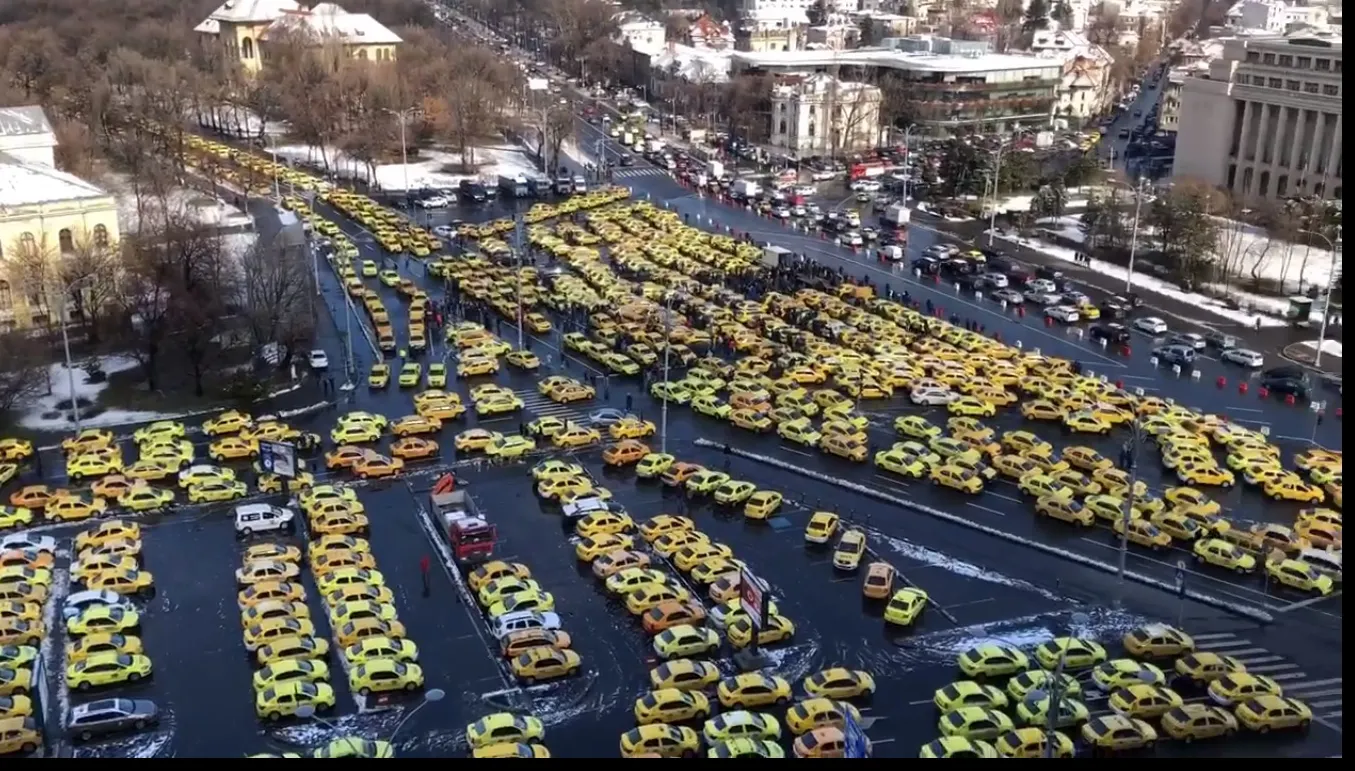 S-a terminat protestul taximetriştilor din Capitală. Ce s-a decis!