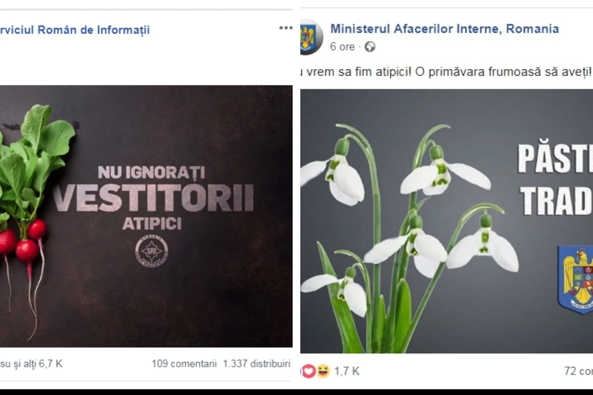 SRI şi M.A.I. "s-au bătut" în mesaje de 1 Martie