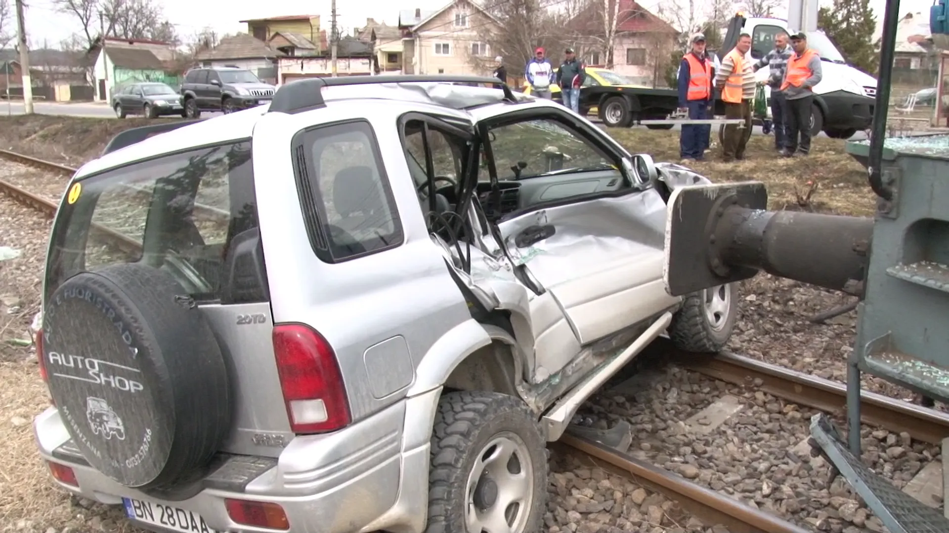 Accidentul feroviar de la Pucioasa, surprins de camerele de supraveghere