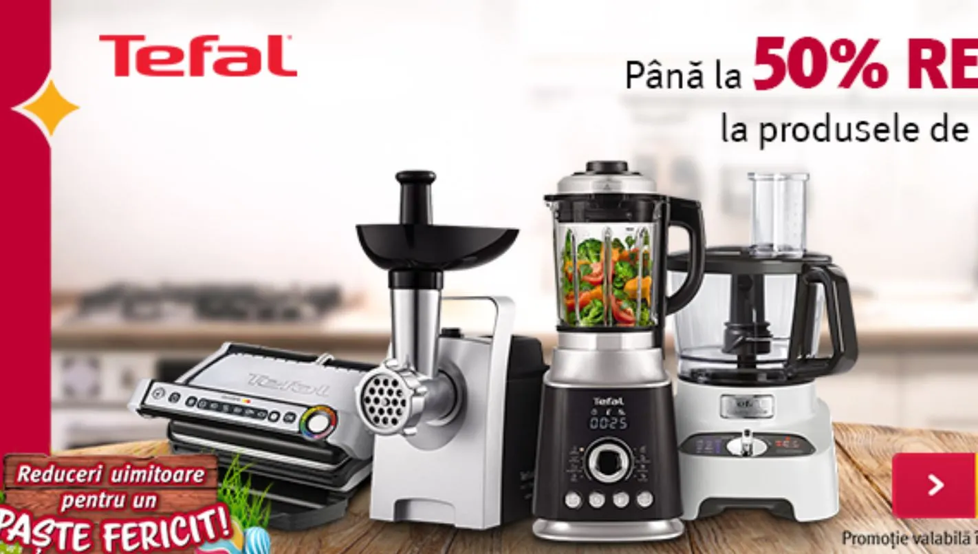 Altex - Reduceri de 50% pentru produse Tefal in promotia de Paste