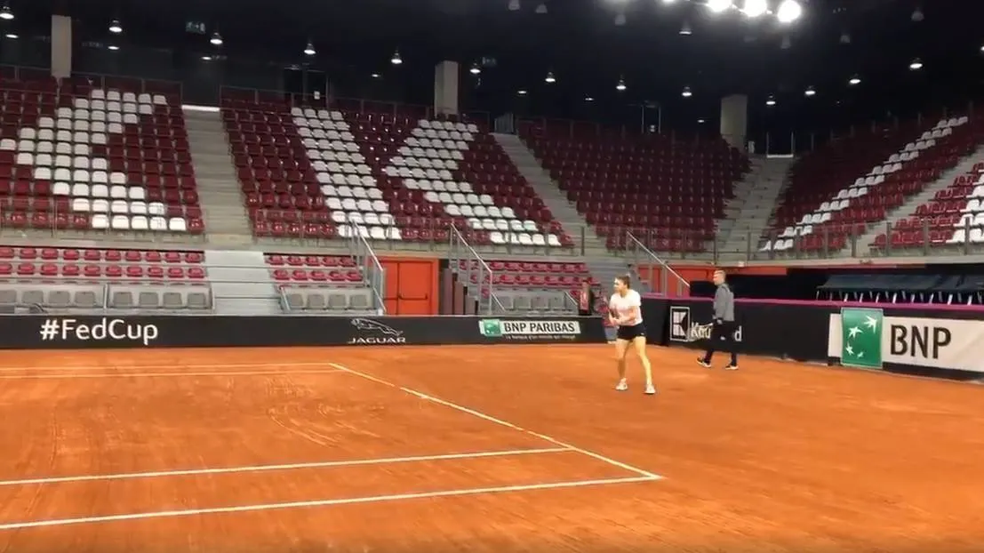 VIDEO | Fed Cup. Halep a făcut primul antrenament în Franța
