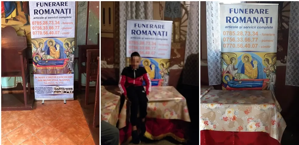 Reclamă la servicii funerare în biserică