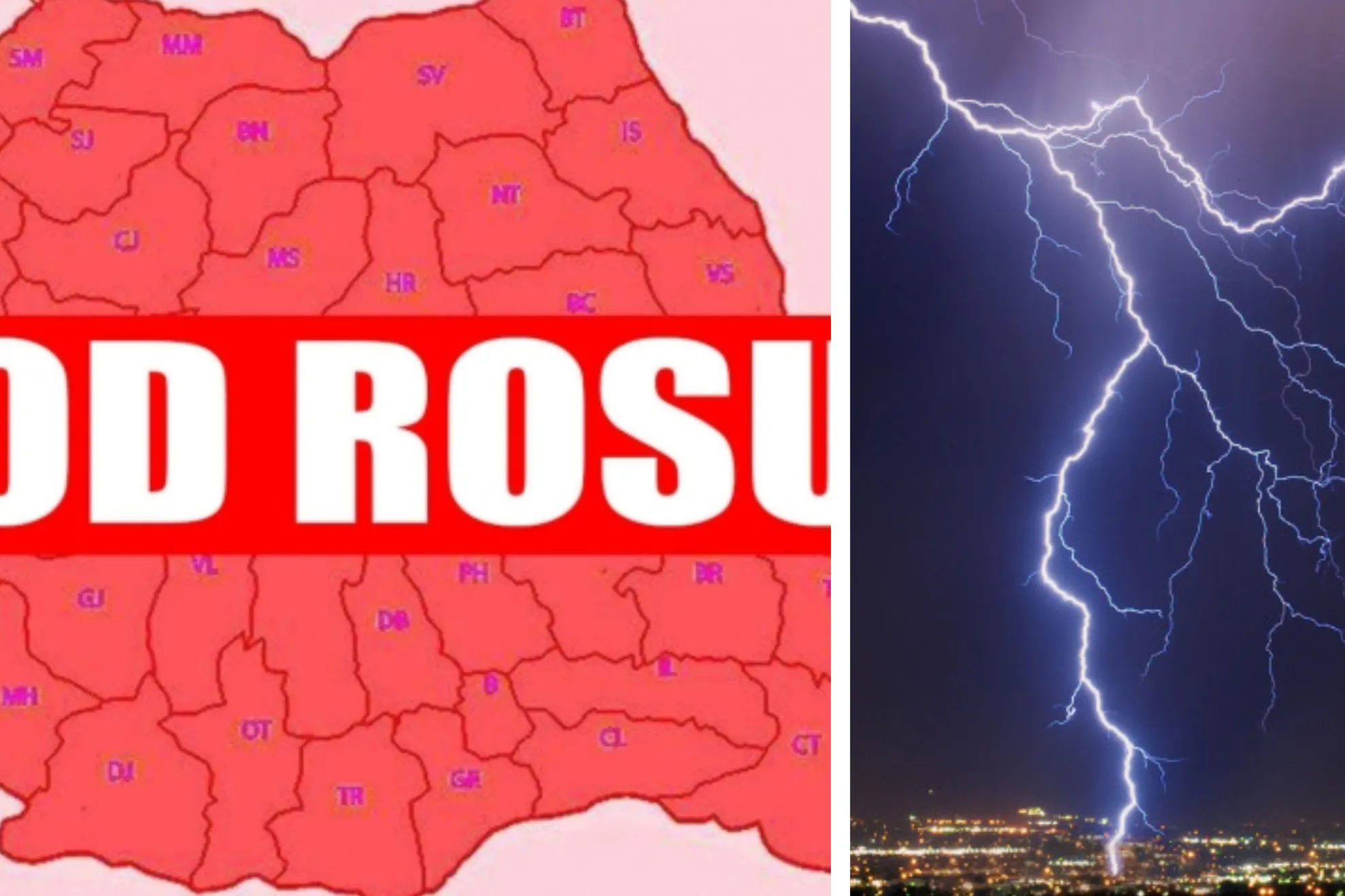 Cod roșu de averse torențiale - Ce zonă este vizată