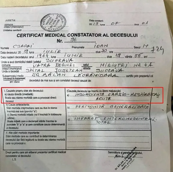 Insuficiența respiratorie, cauza directă a morții bărbatului imobilizat violent de jandarmi