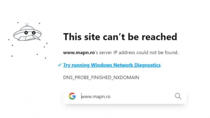 Site-ul MApN nu a funcționat în această dimineață -UPDATE