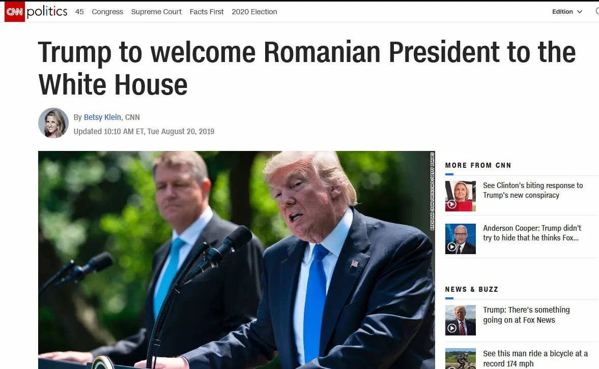 Ce spune CNN despre vizita lui Iohannis la Casa Albă