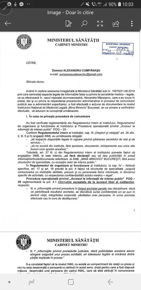 Cazul Caracal. Raportul controlului la IML, publicat: ”Nu au fost încălcate procedurile de lucru”
