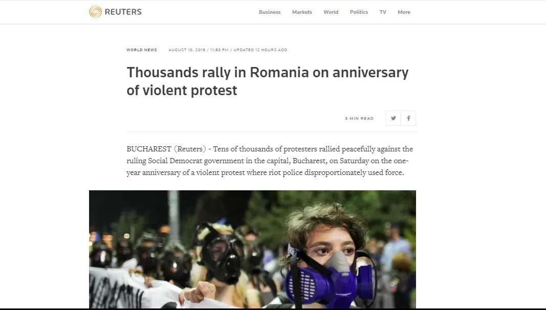 Ce-a scris presa internațională despre mitingul din 10 august 2019