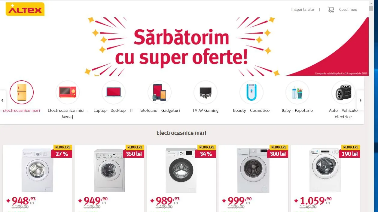 Promotie speciala la Altex - Sarbatorim cu super oferte!